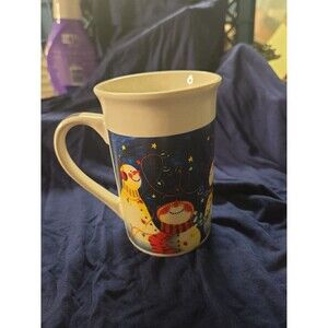 Tall Snowman Ceramic Coffee Mug 12oz Christmas Drinkware Grandma Cottage Core